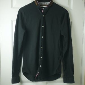 Zara Pique Shirt With Elbow Patches, Size S